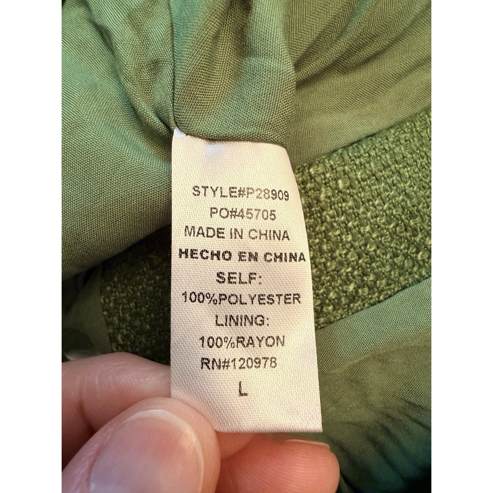 NWT Entro Women's Large Tweed Front Pocket Wide Leg Pant Bright Green 28" Inseam - Picture 7 of 13